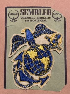 Rare WW II USMC Eagle Globe & Anchor, Jacket Patch on Orig. Gemsco card, unused - Picture 1 of 6