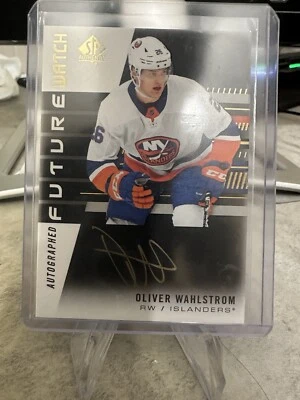 2019-20 Oliver wahlstrom Future Watch AUTO Black SSP  Islanders Bruins Rookie - Image 1 of 2