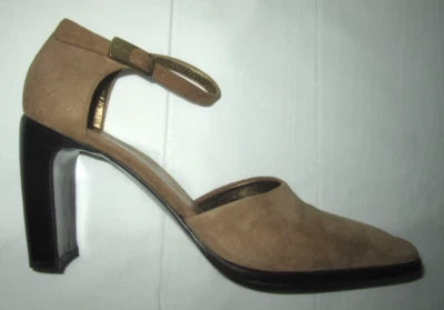 Joan Helpern Signature Tacones Altos Gamuza Tostada Correa al Tobillo, Damas Talla 8 M Foto 1 de 4