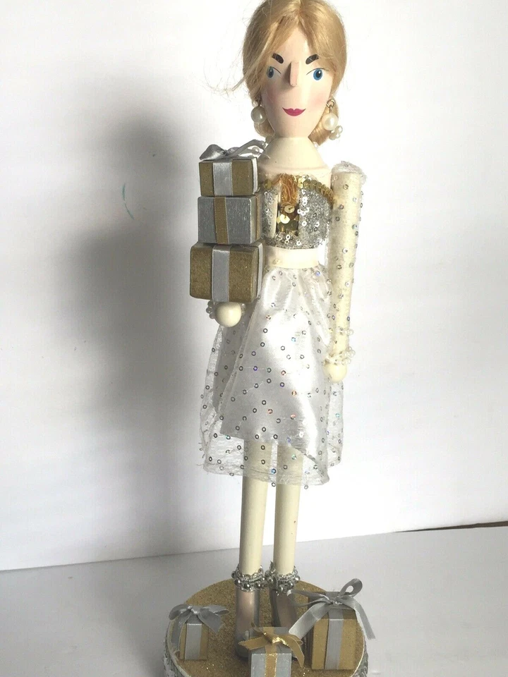 Azúcar Ciruela Hadas Regalos Madera 18.5" Alto Cascanueces Suite Estatuilla Mango Madera Foto 1 de 4