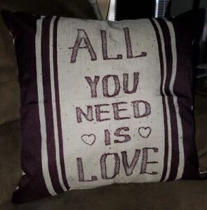Need Is Love Geometric Boho Sofa Bed Throw Couple Pillow COVER 18x18 Purple Acce