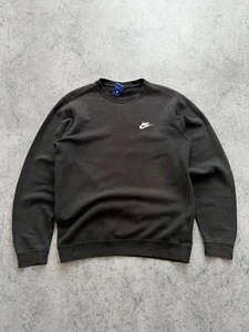 Sudadera para hombre Nike Swoosh Drill cuello redondo pulóver desteñido por el sol negra talla pequeña - Imagen 1 de 21