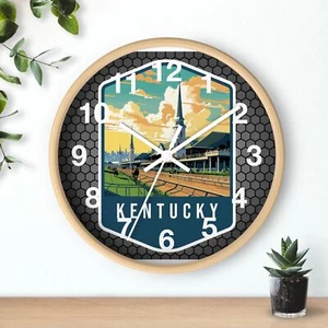  State Of Lentucky Skyline Kunst Wanduhr komplett Holz 3D Rahmen atemberaubendes Kunstwerk - Bild 1 von 19