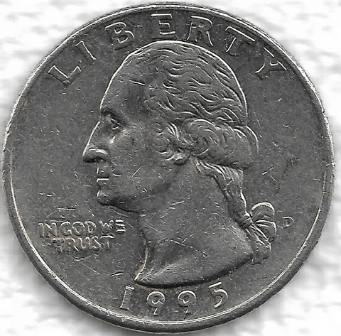 1995 D Washington Quarter ERROR coin Liberty Quarter Dollar Cover