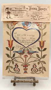 Volkskunst Niederländische Heiratsurkunde Aquarell Repro Deutsche Fraktur Neu in Verpackung - Bild 1 von 7