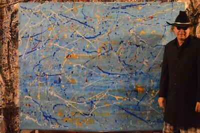 Pollock/Richter style￼ Professional Painting 81” X 62”(6ft 9in)Abstract Modern - Image 1 of 4
