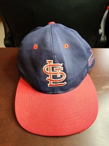 Vintage St Louis Cardinals Snapback Hat Back Talk Script Big Logo Shadow 90s - Picture 1 of 9