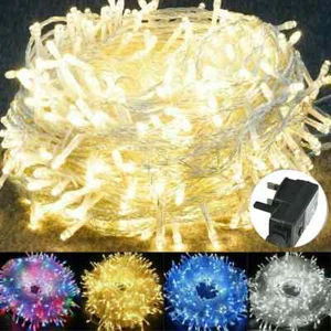 Fairy String Lights 10-100m Mains Plug In Christmas Tree Indoor & Outdoor - Picture 1 of 10