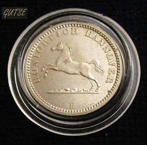 ALEMANIA (HANNOVER), GEORGE V, 1 GROSCHEN 1863 B, CABALLO, SIN CIRCULAR - Imagen 1 de 2