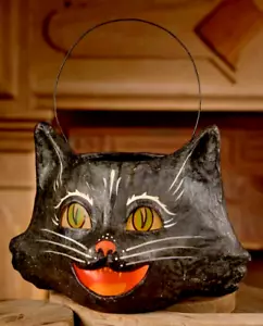 Bethany Lowe Halloween Divertente secchio gatto nero per fare caramelle vacanze NUOVO - Foto 1 di 4