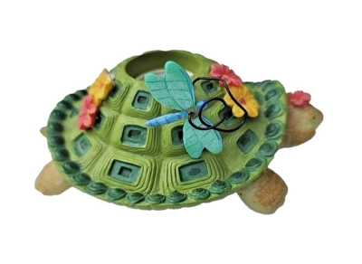 复古 Virginia CandleCo 绿色海龟人偶花园蜻蜓蜡烛帽 * 阅读 * — 第 1/4 张图片