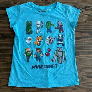 Minecraft T-shirt Size M (7/8) Blue Creeper Steve - Picture 1 of 3