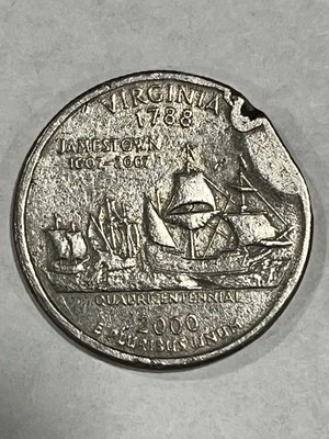 2000P Quarter dollar Virginia 1788 Error coin - Image 1 of 3
