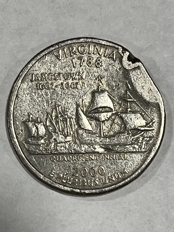 2000P Quarter dollar Virginia 1788 Error coin - Image 1 of 3
