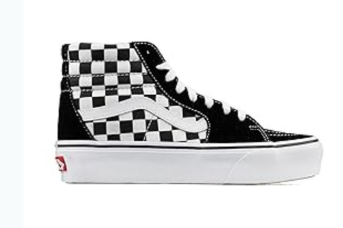 Taglia 7 VANS Sk8 Scacchiera alta piattaforma 2.0 Nero Bianco