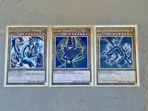Dragón Blanco Ojos Azules + Mago Oscuro + Ojos Rojos | Oro Premium Raro | YuGiOh! - Imagen 1 de 4
