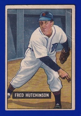 FRED HUTCHINSON Tigers 1951 Bowman #141 Fair Foto 1 de 2