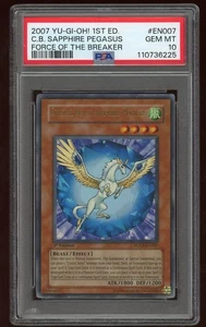 2007 Yugioh Crystal Beast Sapphire Pegasus 1st Edition FOTB-EN007 PSA 10 - Picture 1 of 2