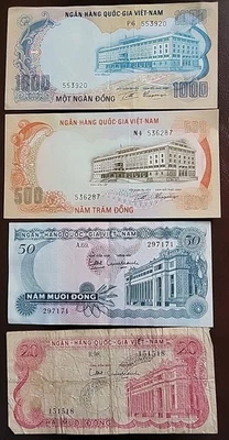 ND (1972-1975) South Vietnam 500 & 1000 dong; ND (1969-1971) 20 & 50 dong - Image 1 of 4