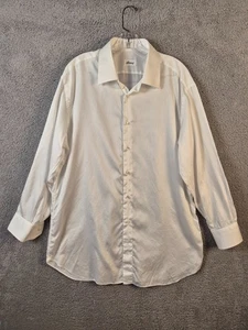 Brioni Dress Shirt Mens 44/17.5 Long Sleeve Off White Cotton Made In Italy - Picture 1 of 9