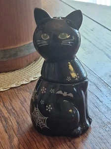 Temptations Boofetti Lil Black Cat Green Eyes Split Salt&Pepper Shaker Set NEW - Picture 1 of 24