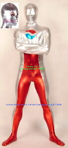 Red and Blue Shiny Metallic Pepsi Catsuit Costume Unisex Pepsi Suit Outfit F1095