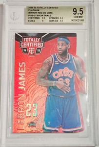 2014 Totally Certified Platinum Mirror Red/135 Die-Cut BGS 9.5 POP1 LEBRON JAMES