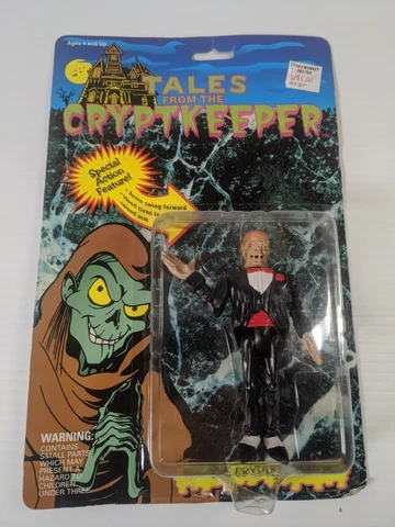 Vintage 1990 Tales from the Crypt,  Cryptkeeper Tux Action Figure, sealed Cover