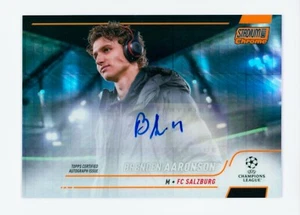 2021 Brenden Aaronson Topps Stadium Club Chrome Orange Prism Autographed 21/25 - Picture 1 of 3