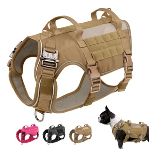 Imbracatura tattica riflettente per cani no pull maglia morbida servizio addestramento militare gilet - Foto 1 di 23