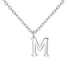 Sterling Silver Initial M Necklace by Philip Jones