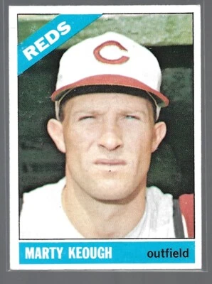 Marty Keough 1966 Topps Baseball Card #334-Cincinnati Reds - Image 1 of 2