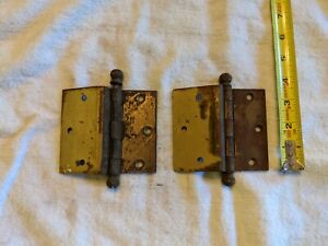 Pair of Vintage/Antique Offset Door Hinges - 4 inches