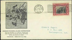 SAVOYSTAMPS- USA Cover -1929- George Rogers Clark -# 651 FDC, Vincennes, Indiana - Picture 1 of 1