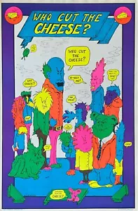 Poster a luce nera Who Cut The Cheese originale vintage 1974 23x35 - Foto 1 di 2
