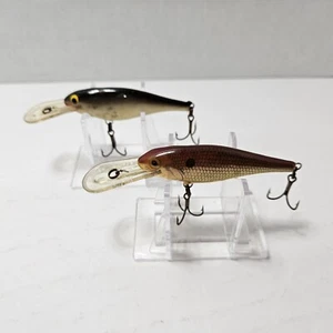2 señuelos Rapala Deep Runner Finlandia madera plata y crawdad crankbait - Imagen 1 de 10