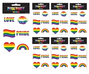 RAINBOW PRIDE TEMPORARY TATTOOS Gay Lesbian LGBT Parade Freedom March Tattoo UK - Picture 1 of 7
