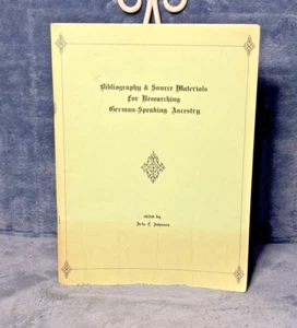 Bibliography & Source Materials for German Speaking Ancestry Arta F Johnson 1982 - Picture 1 of 5