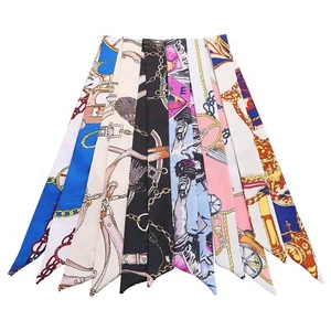 6 Pack Satin Handbag Handle Wrap Ribbon Neckerchief Scarf for Women - Picture 1 of 7