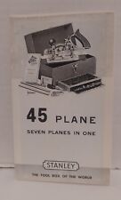 Vintage ORIGINAL 1944 STANLEY #45 PLANE "Seven Planes in One" Foldout Catalog