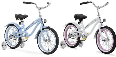 Bicicleta Cruiser 16" Niña Freno Montaña RUEDAS DE ENTRENAMIENTO Bebé Azul o Blanco Foto 1 de 2