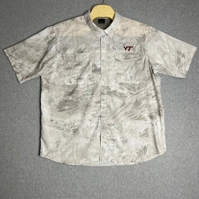 Realtree Men's Fishing Virginia Tech VT Button Up Camo Shirt - Image 1 of 4