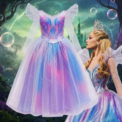 2025 Kids Glinda Dress Cosplay Costume Wicked 2 Halloween Party Princess Dresses - image 1 of 4
