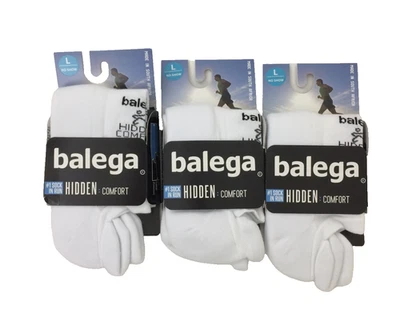 Balega Unisex No Show Running Socks Pack Of 3 Size L White Hidden Comfort New F1 - Image 1 of 4