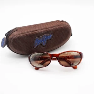 Maui Jim MJ-136-10 Cyclone Tortoise Wrap Polarized Sunglasses Sz Small w/ Case - Picture 1 of 8