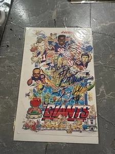 poster commemorating the New York Giants' Super Bowl Signed by #48 6 1/2” x 9” - Picture 1 of 3