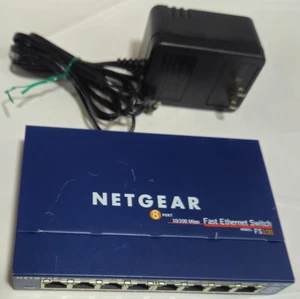 Netgear FS108 v2 Prosafe 8-Port 10/100 Switch & Power supply - Picture 1 of 4