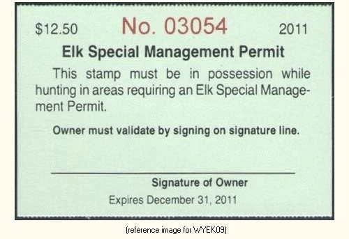D2K Wyoming Elk Management 2011 $12.50 (lt green) - Image 1 of 1