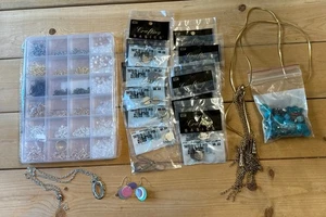 Findings Trimmings Jewelry Making Crafting Basics Pin Backs Broken Necklace Lot - Picture 1 of 12
