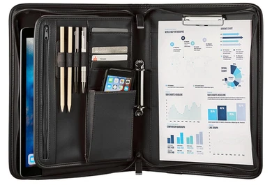 ONVAYA® Konferenzmappe A4 | schwarz  Schreibmappe | Businessmappe | GRATIS Block - Bild 1 von 4